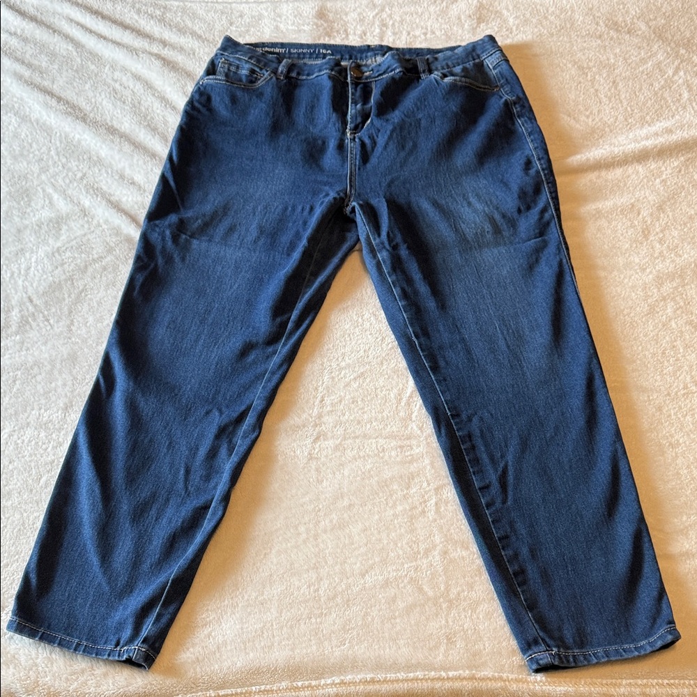 Avenue Skinny Leg Jeans Women’s 14 Average Blue Denim Stretch Casual Everyday
